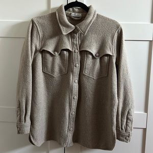 Anine Bing Luke Western Wool Shirt, Large